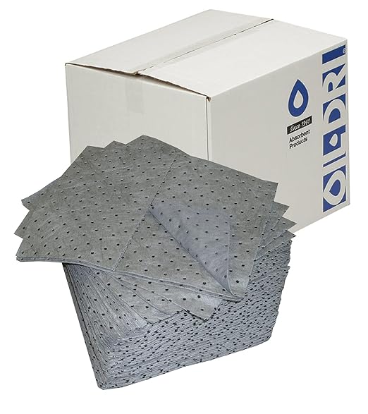 Oil-Dri L90902 15" W x 19" L Universal Heavy Weight Bonded Perforated Pads (100 Mats/Box)