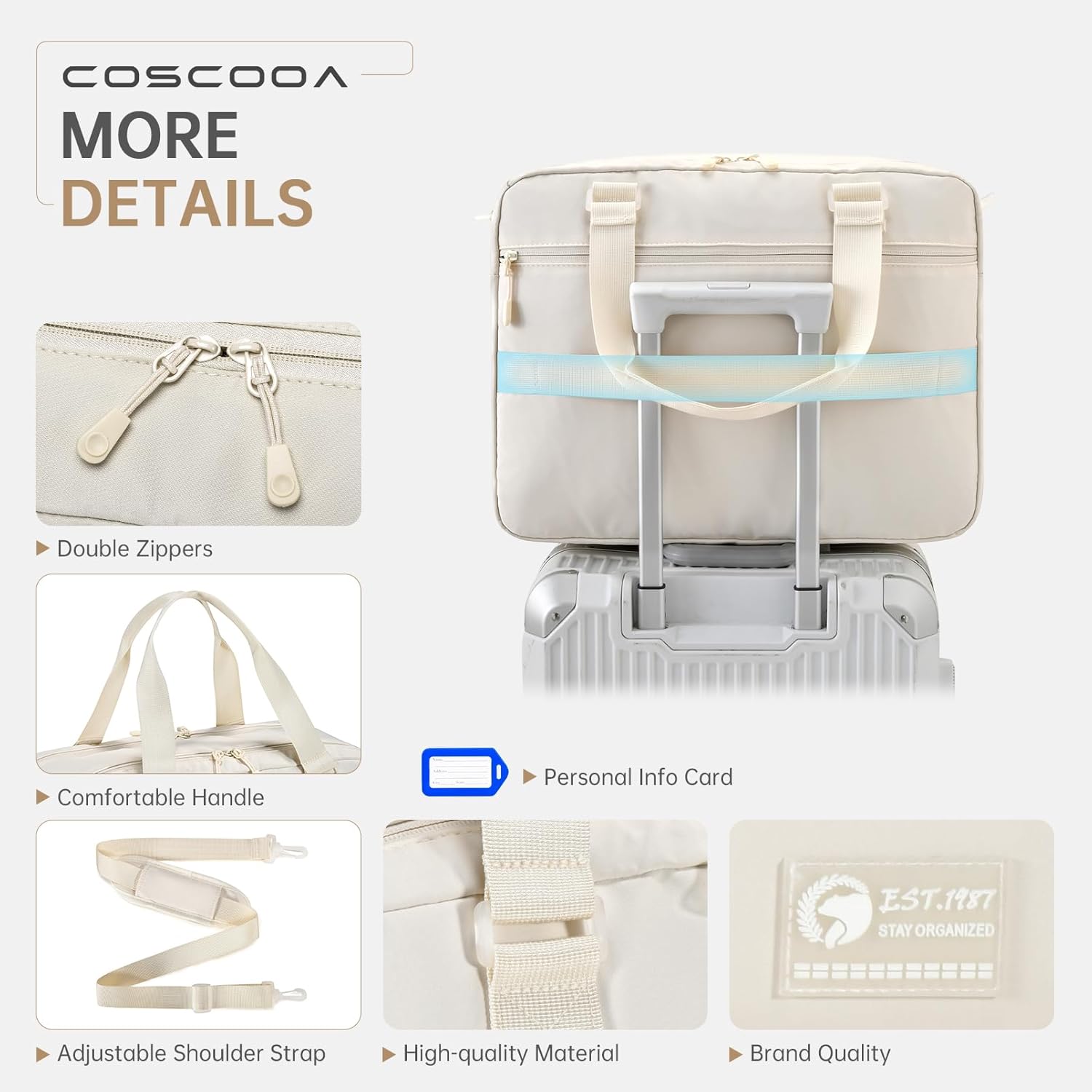 18x14x8 inches Ttravel Duffel Bag for Spirit Frontier Airlines Personal Item Bag, 32L Travel Duffel Bag Large Overnight Weekender Bags for Gym, Business Trips, Sports and Hospital,Grey - Image 5