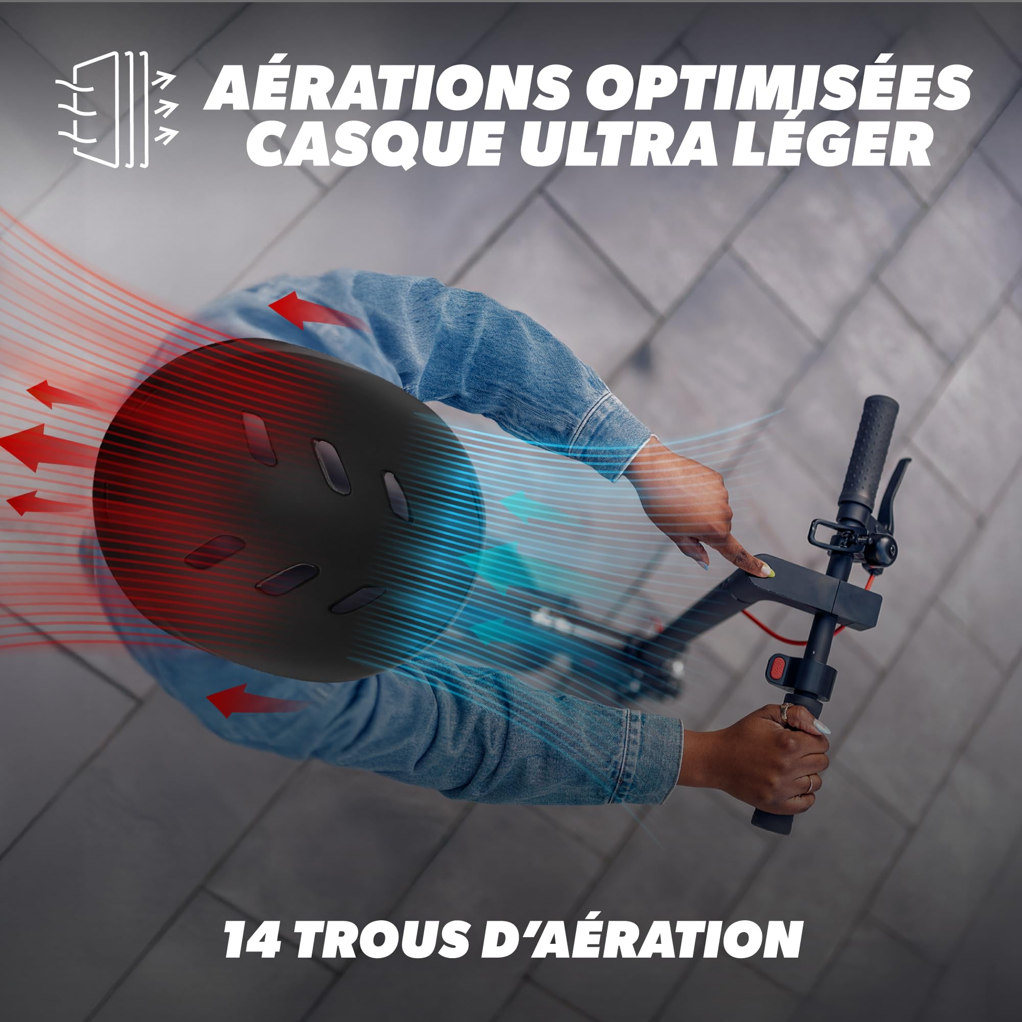 T'nB Veasy Casque de Protection Vélo et Trottinette Électrique Ajustable avec Aérations