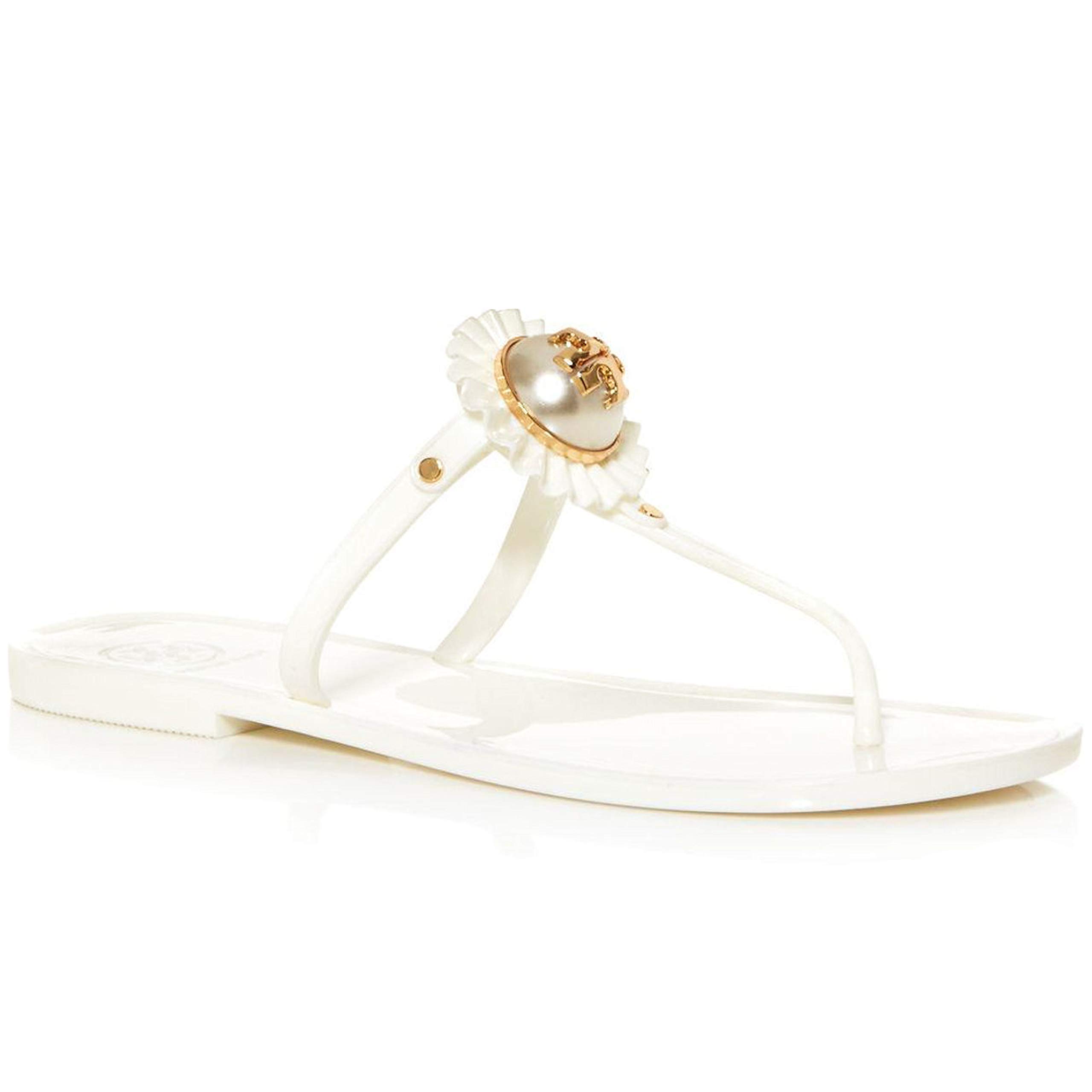 tory burch pearl flip flops