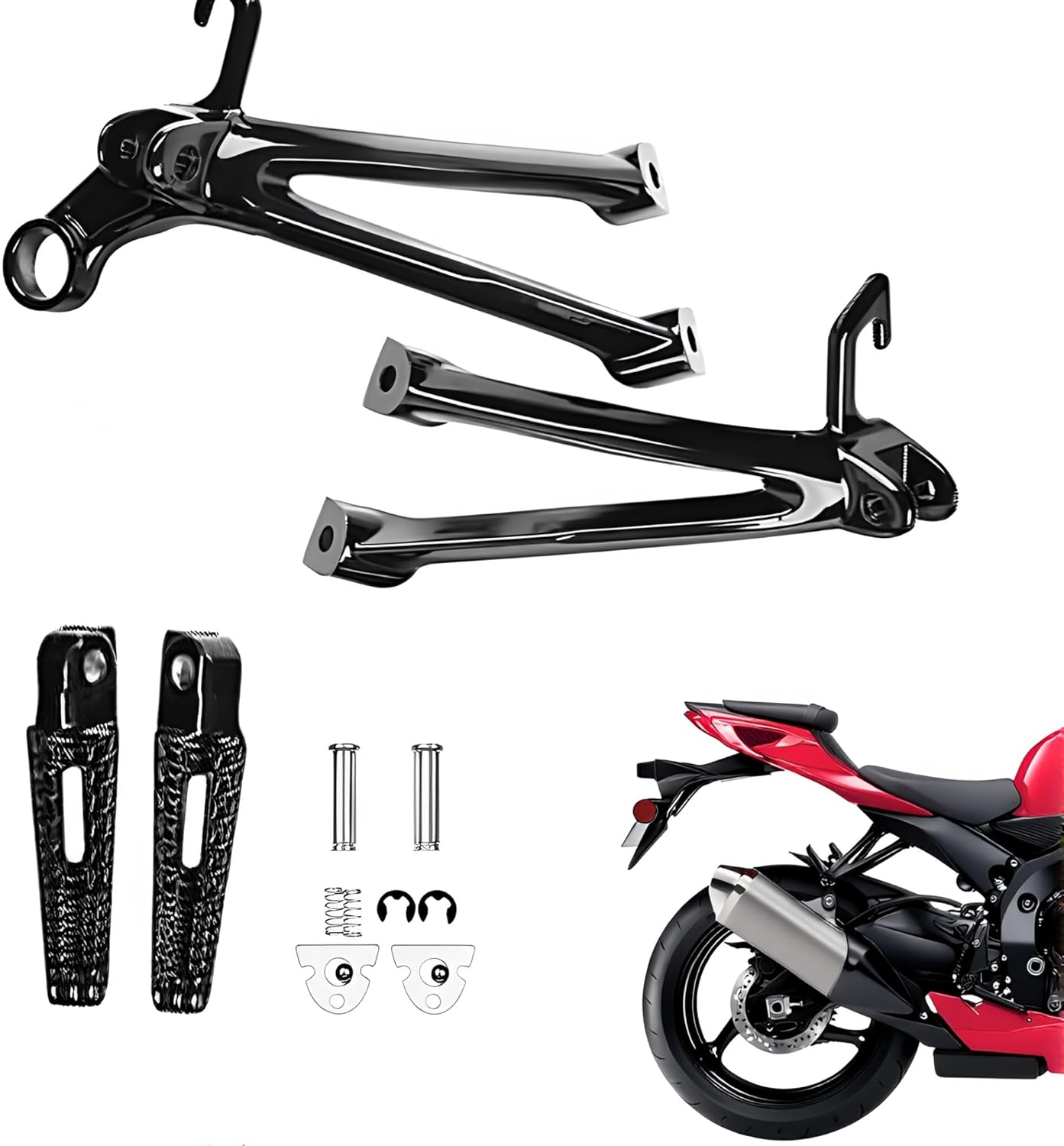 Motorcycles K6 Passenger Rear Set Foot Pegs Footrests Bracket Fits for Suzuki GSXR 600 750 2008-2010