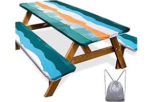 Picnic Essentials 72" Water-Resistant Rectangular Tablecloth for Outdoor Tables