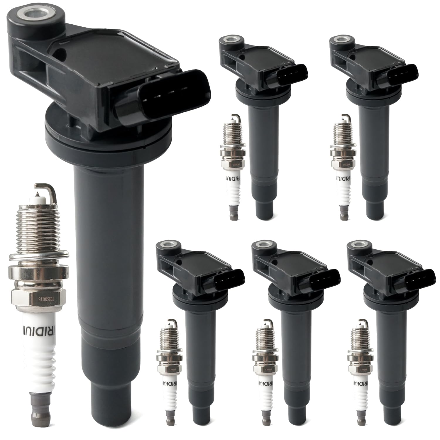 Photo 1 of Set of 6 Ignition Coil Pack & Iridium Spark Plugs Compatible with V6 3.0L 3.3L 2000-2008 Toyota Avalon Camry Highlander Sienna Solara, 1999-2008 Lexus RX300 RX330 ES300 ES330 RX400h Replace UF267