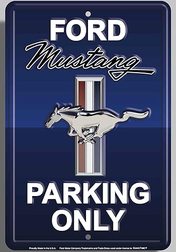 Hangtime Letrero de estacionamiento solo para Ford Mustang (aluminio, azul Kona) disponible en Yaxa Peru