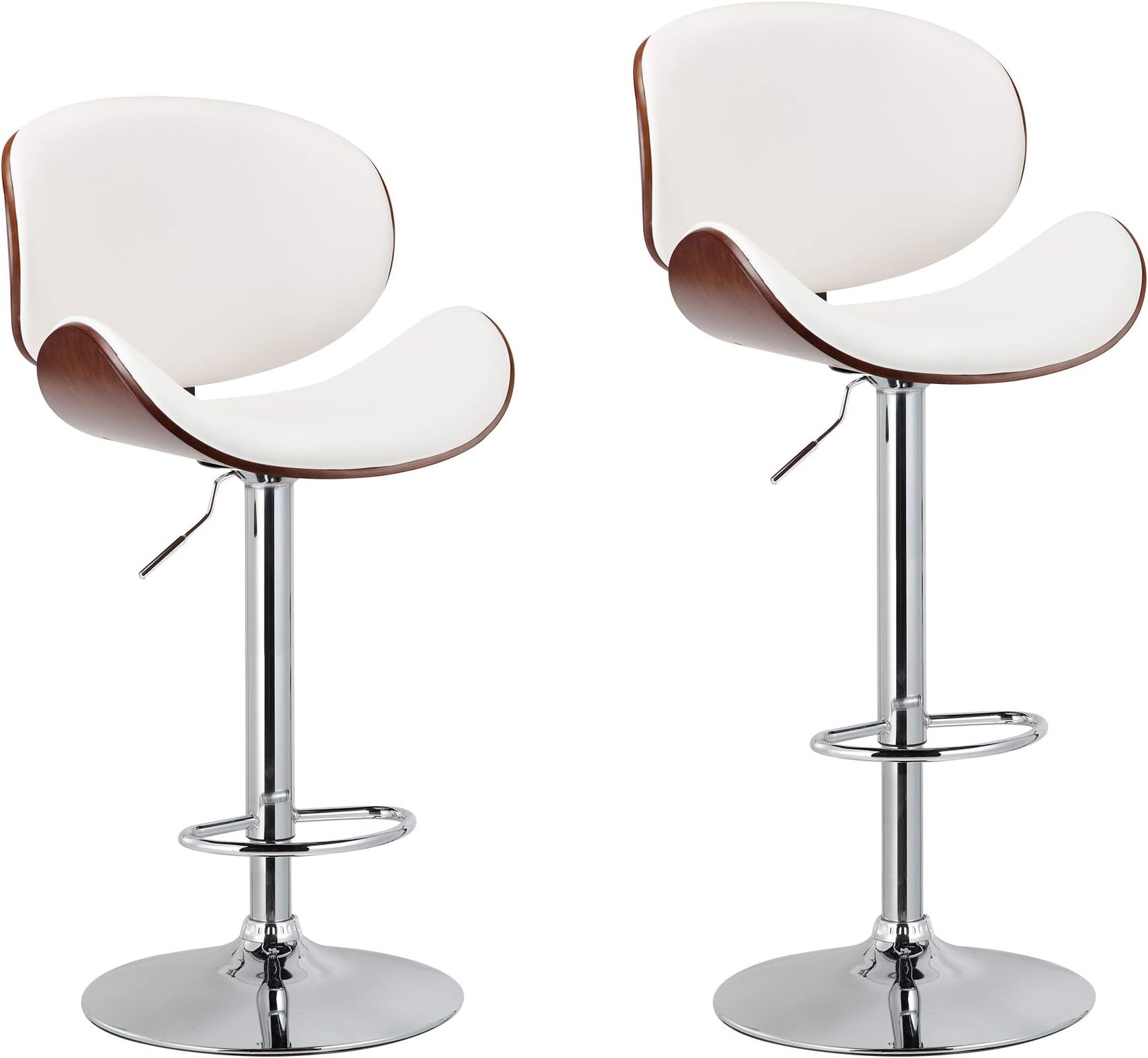 thksbought Set of 2 Adjustable Bar Stools Tall Upholstered