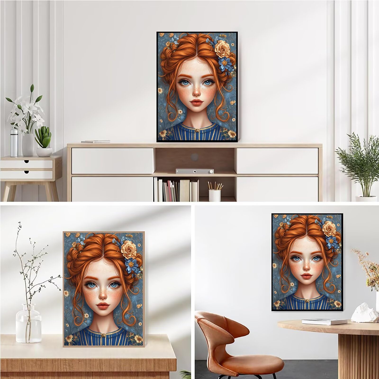 Diamond Painting Kit Completo, Diamond Painting Donna, 5D Quadrato Pittura Diamante Kit Manualidades Adultos DIY Diamantini Crystal Art Disegni Ricamo Punto Croce Artigianale, 60x90cm Retrò j0-804