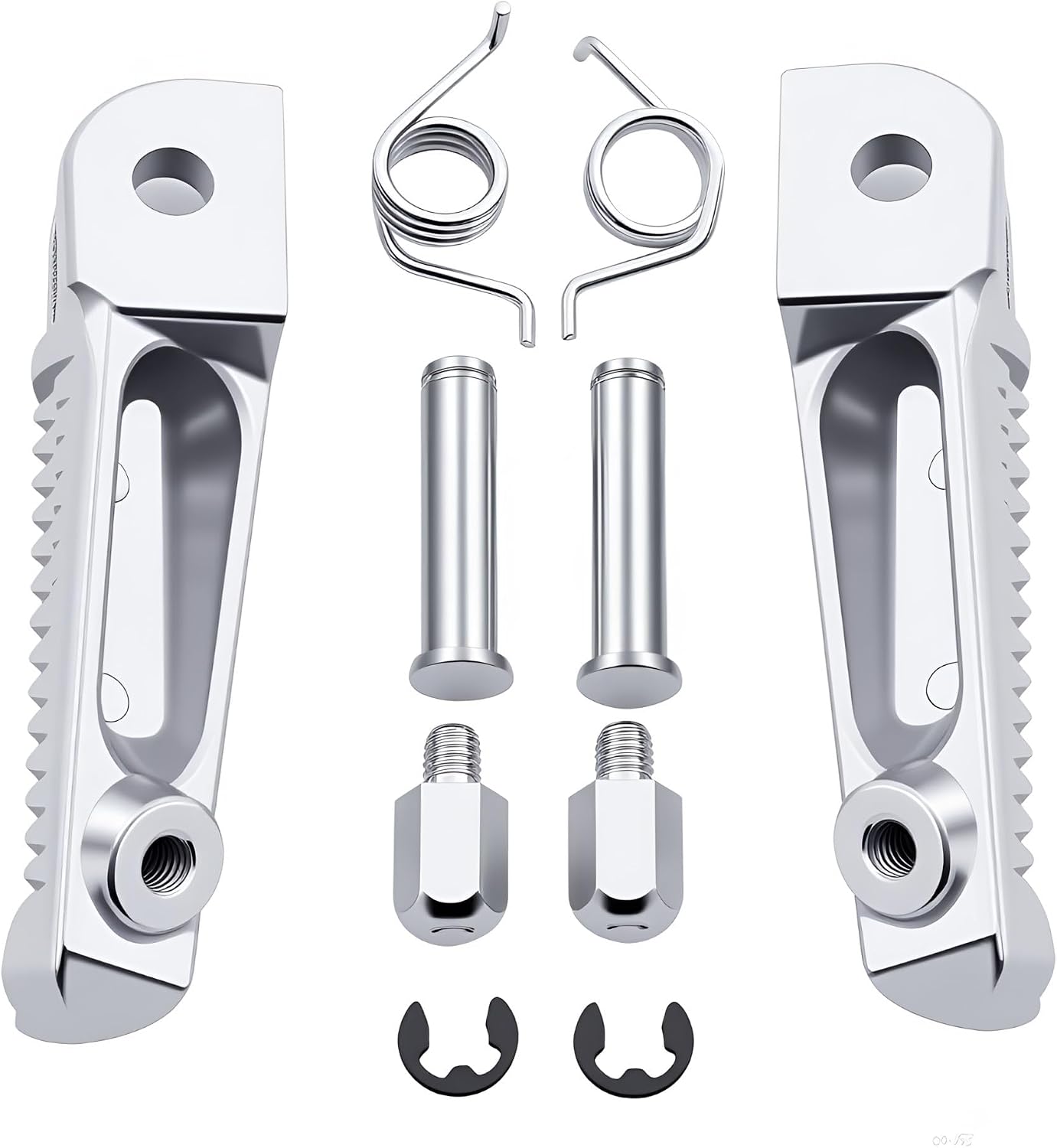 CNC Aluminum Front Foot Pegs for Yamaha MT09 FZ09 Tracer 900 - Anti-Slip Motorcycle Footrests Pedals with Mounting Kit (Silver, 1 Pair)​