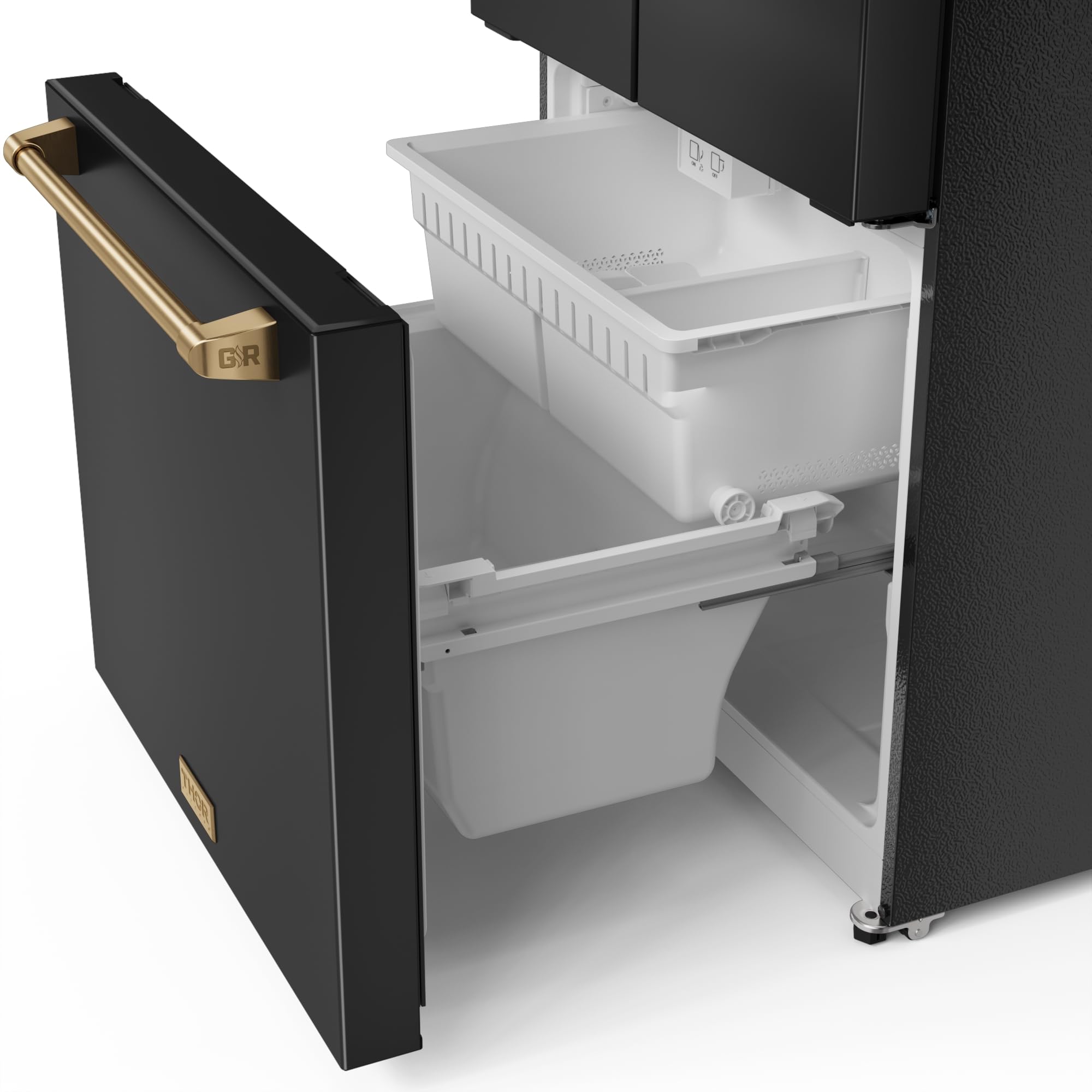 Thor Kitchen Gordon Ramsay 30 Inch 17.7 Cu Ft French Door Counter Depth Refrigerator With Ice Maker In Black/Bronze on Fridge.com - View 3