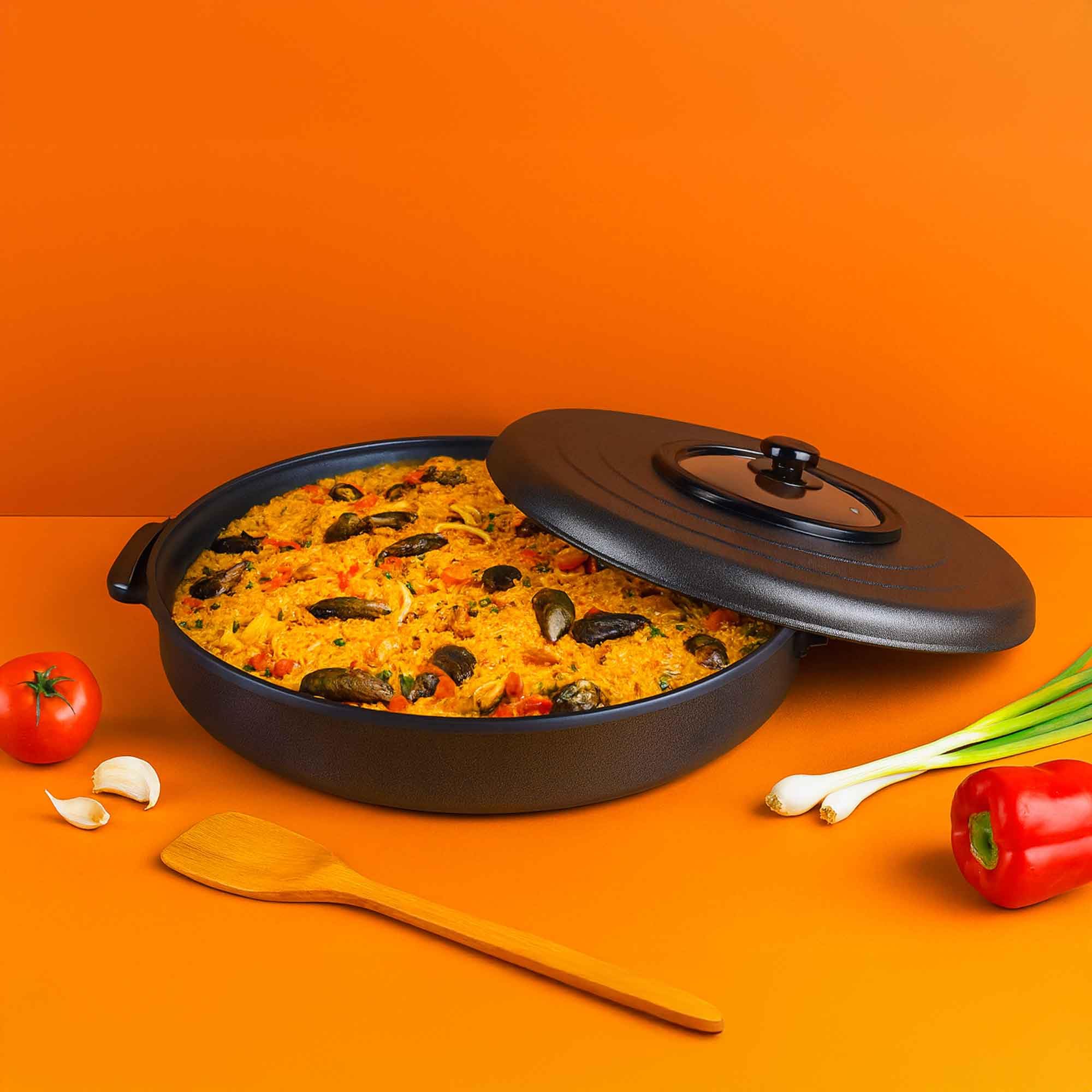 Jata PE550 Poêle à paella électrique PE550 Grande taille Noir