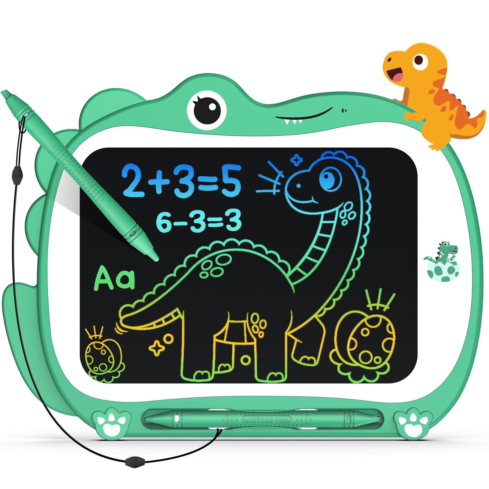FLUESTON 8.8 Inch LCD Writing Tablet for Kids, Colorful Doodle Toddlers Toys Drawing Board, Educational Dinosaur Toys for 2 3 4 5 6 7 8 Year Old Boys Girls Birthday Party Christmas Gifts