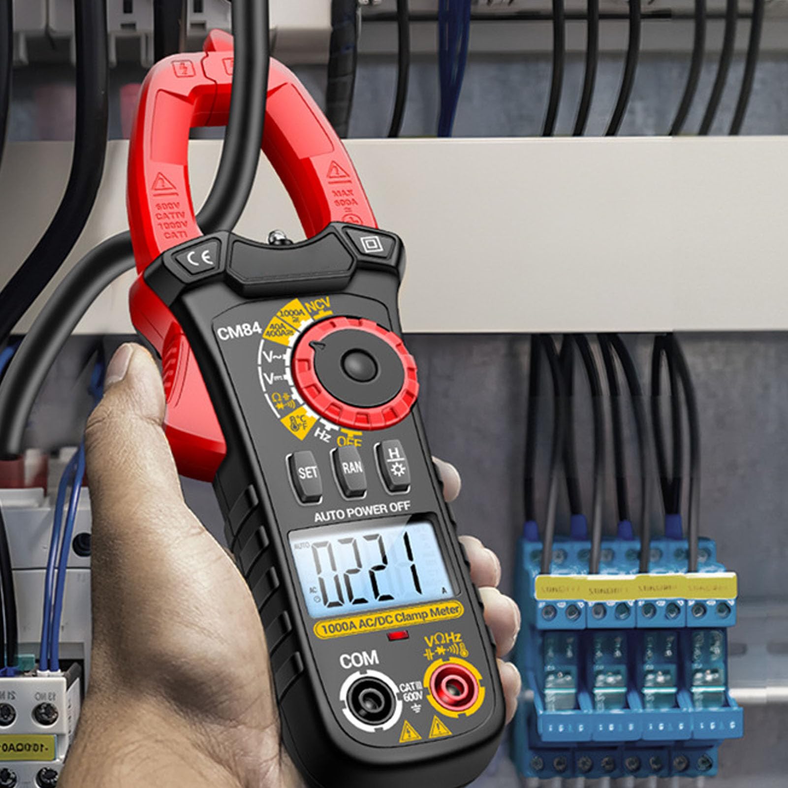 1000A Zangenstrommesser, Amperespannungsprüfer, ABS-Gehäuse, Digitales Zangenmultimeter