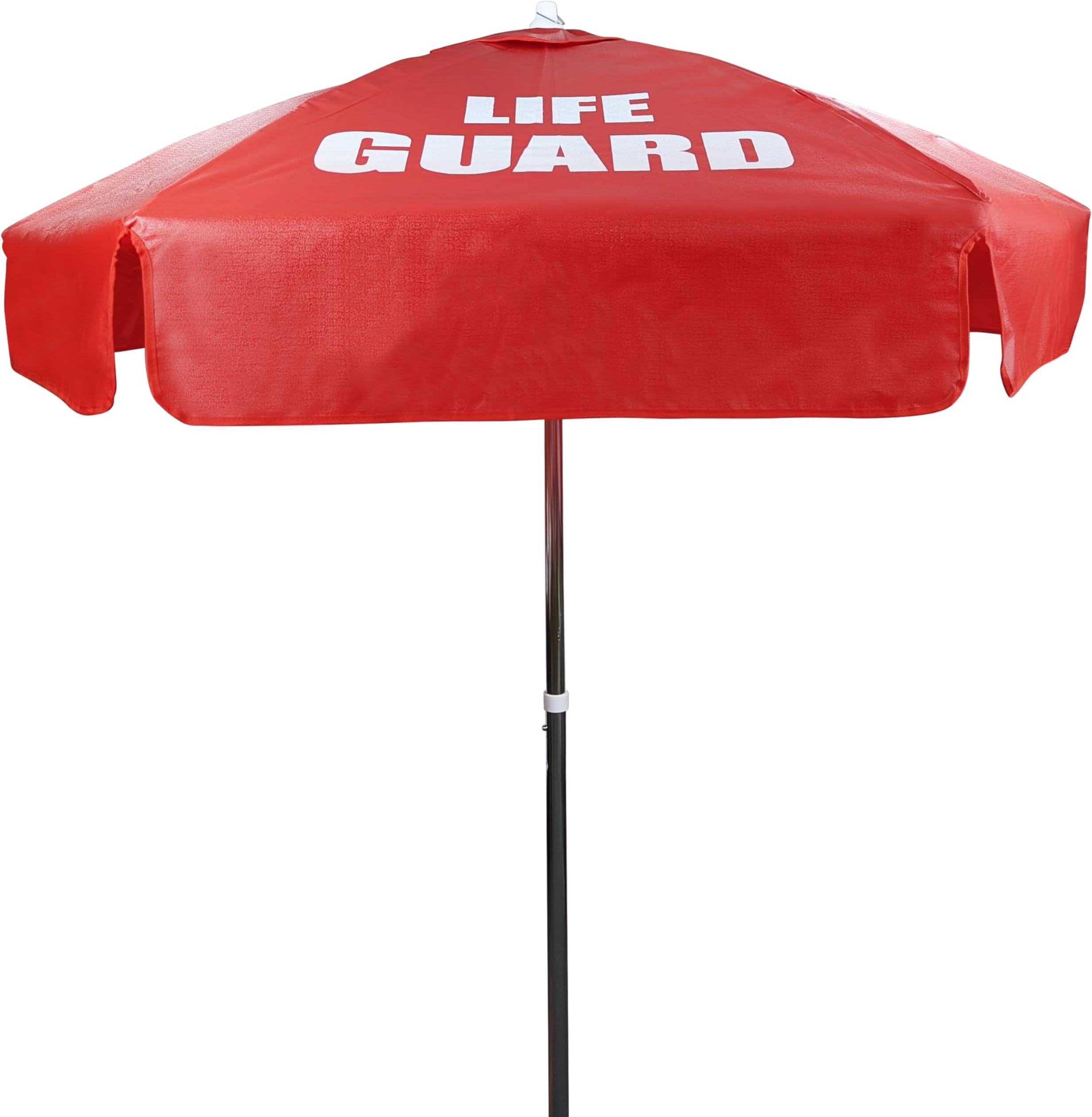 Kemp USA Heavy Duty Vinyl Lifeguard Umbrella - Great for Patio, Beach & Pool Umbrella with 45° Tilt Mechanism - Portable for Lifeguard Chair - with LIFE GUARD Logo