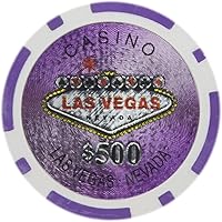 Vista 9 de Brybelly Las Vegas Casino Poker Chip Heavy 0.49 oz Clay Composite – Paquete de 50