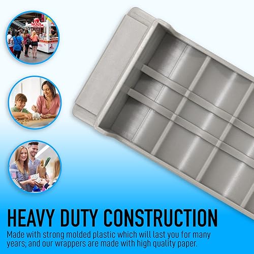 Miniatura 5 de Nadex Bandeja organizadora de almacenamiento de monedas enrollada con crestas para monedas sueltas  Capacidad para hasta 8 rollos ($200) de monedas