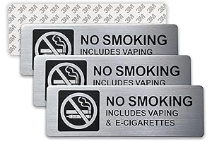 No Smoking or Vaping Signs - 4 Pack (9" x 3")