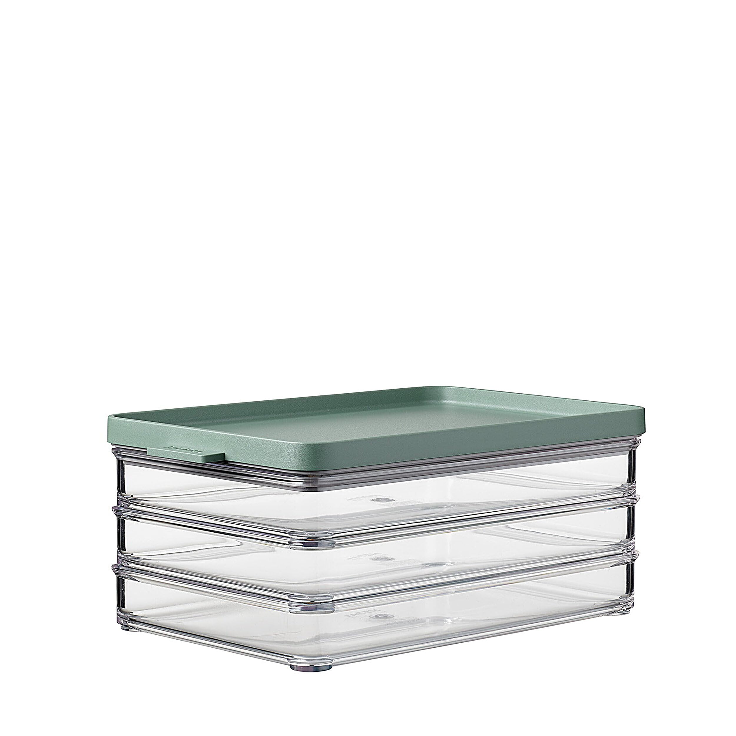 Mepal Meat Fridge Storage Containers 3 Layers - Container with Lid for Meat - Fridge Container for Kitchen Storage & Organization - Dishwasher-safe - 3 x 500 ml - Nordic sage