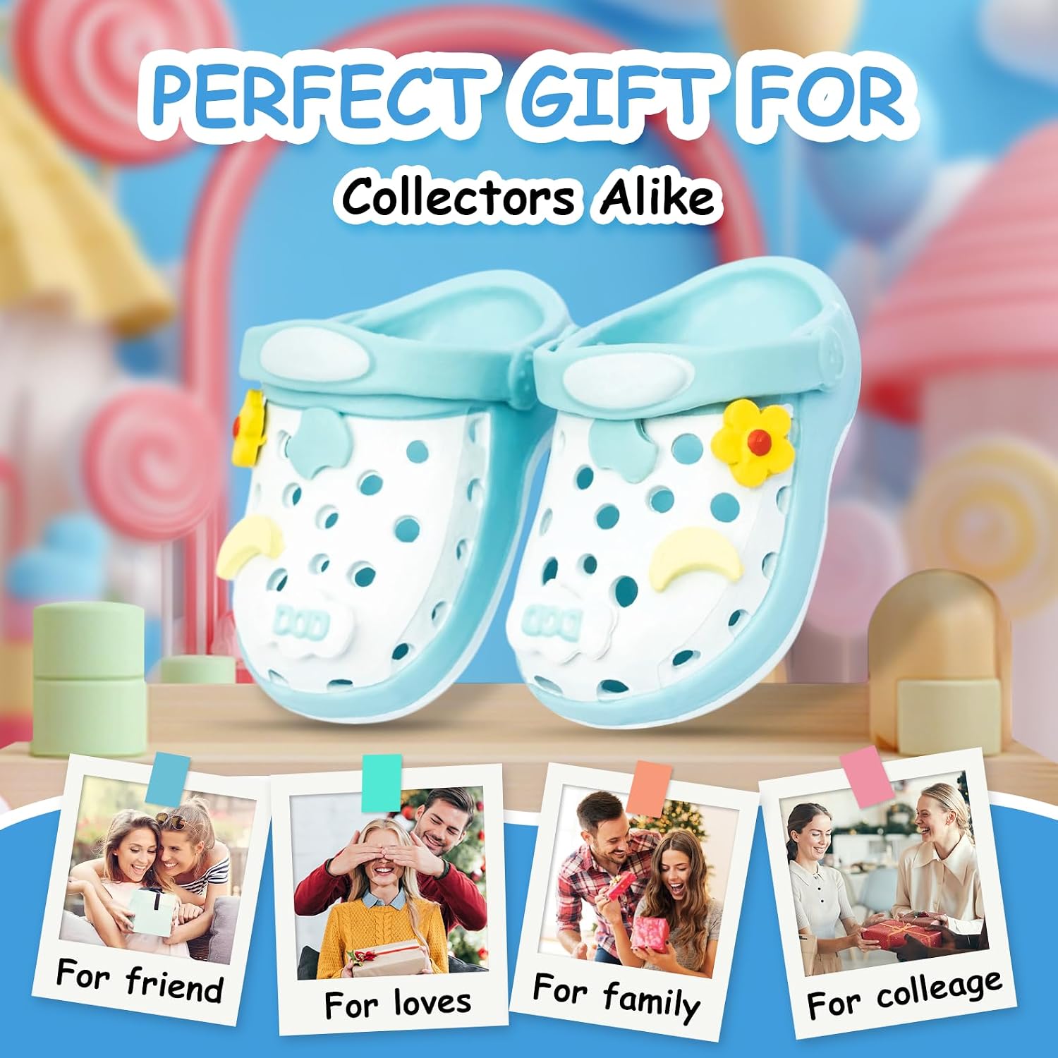 Fashion Doll Shoes for lububu, Cute Accessories for 4-7in Dolls, Pale Blue image 5