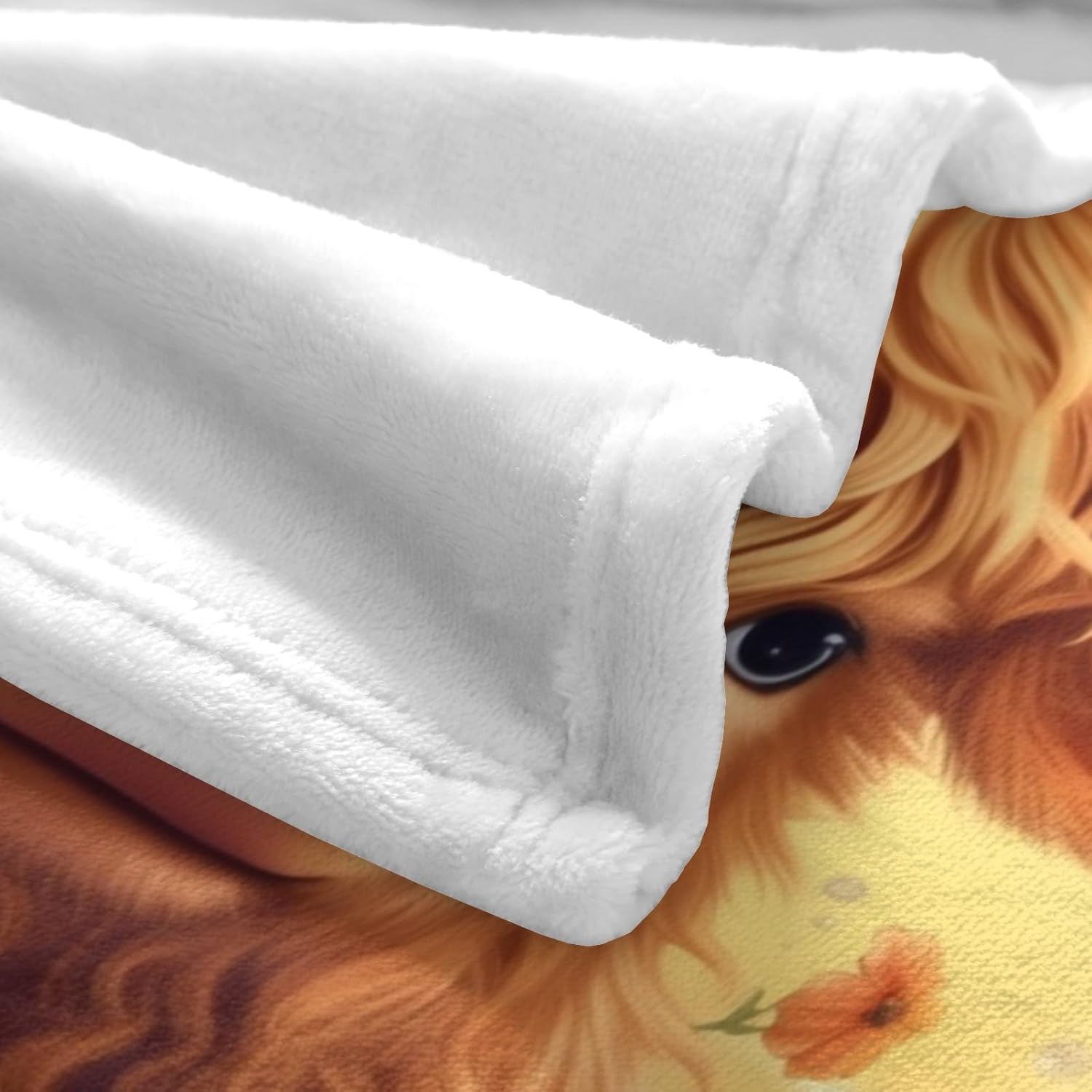 Highland Cow Blanket 350 GSM Cattle Throw Blanket Bathtub Animal Blanket Gifts for Kids Baby Girls Boys 50x60in Cozy Breathable Flannel Blanket for Bedroom Graduation Christmas Birthday Gift image 7 of 7 B0D1KGH4R9