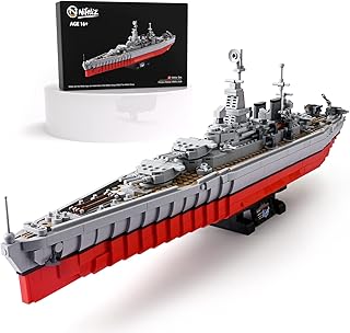 Nifeliz North Carolina Battleship, Military Warship Building Model Toy, Collectible Display Set for Adults (1,638 Pieces)