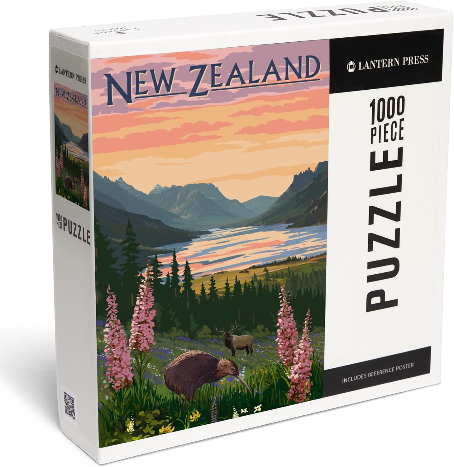 Lantern Press New Zealand, Kiwi and Spring Flowers 1000 Piece Jigsaw Puzzle for Adults, Made in USA with Reference Poster