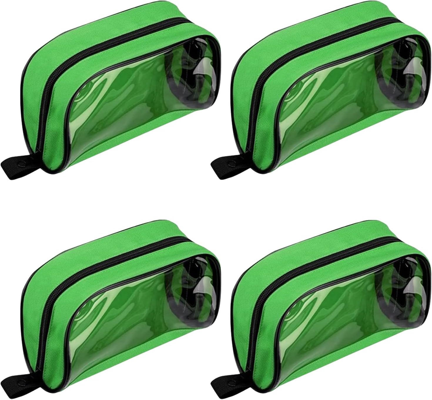 Empty First Aid Pouch - Color Coded Emergency Organizer Bag with Zipper & Transparent Window, Med Supplies Storage for Travel, Camping, Office, Car & Home, 5Pcs (Green)