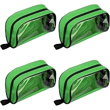 Empty First Aid Pouch - Color Coded Emergency Organizer Bag with Zipper & Transparent Window, Med Supplies Storage for Travel, Camping, Office, Car & Home, 5Pcs Green