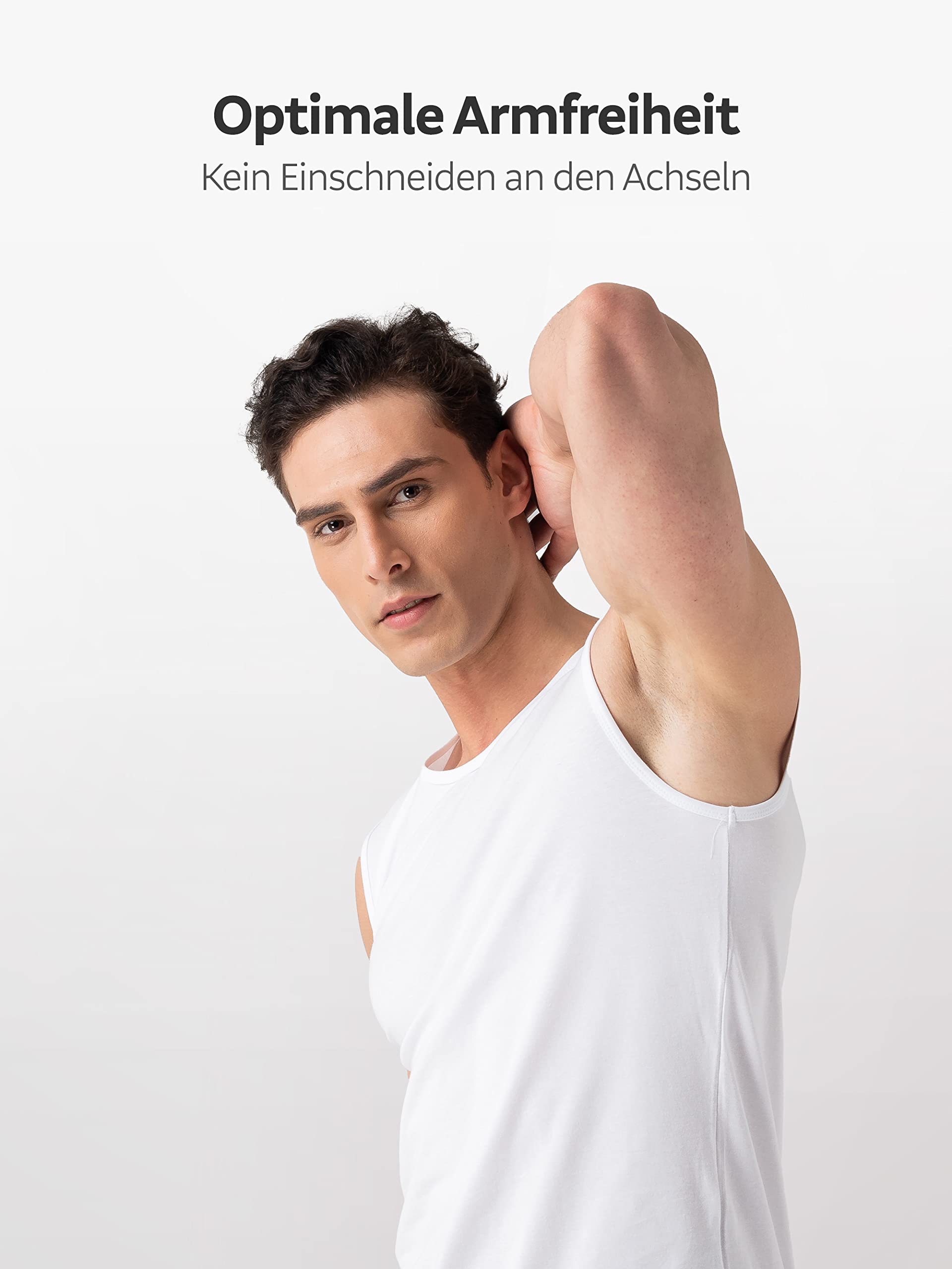 Burnell & Son Unterhemd Herren Ärmellos mit Rundhals 3er Pack - Muskelshirts Herren aus Baumwolle Slim Fit Weiss
