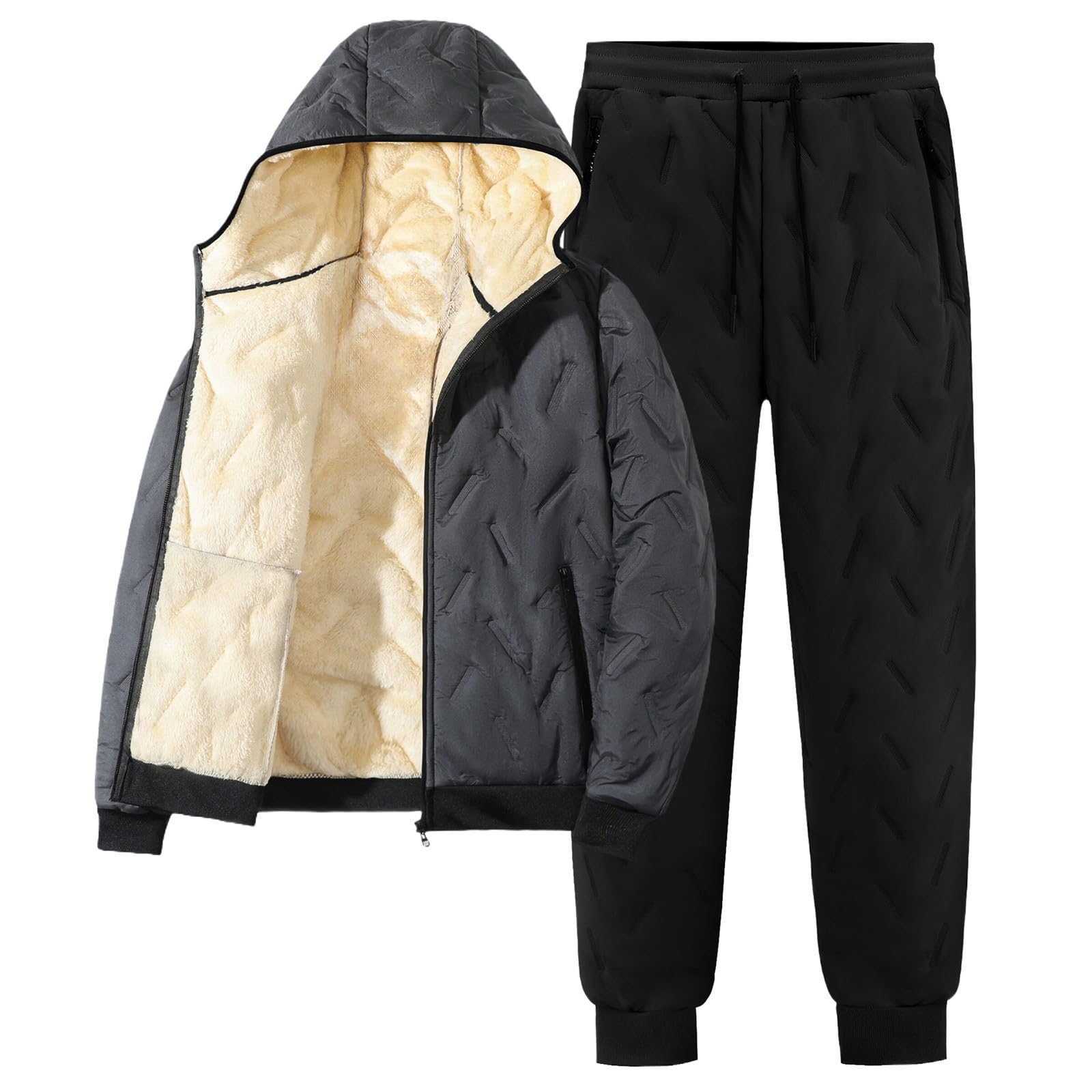 Survêtement d'hiver pour homme, veste zippée et jogging pour homme