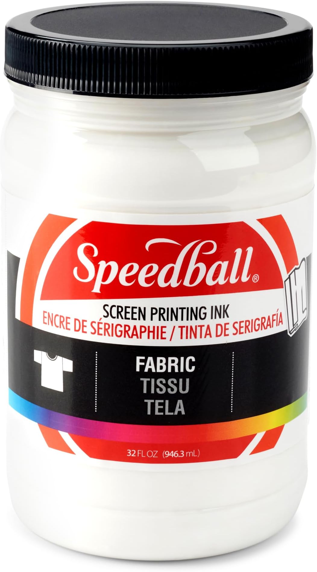 Fabric Screen Printing Ink, 32-Ounce, White