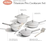 Our Place Titane Pro Ensemble d'articles de cuisine (4-Piece) – Toujours pan & Pot parfait , technologie sans revêtement antiadhésif , Titanium Tri-Ply & Acier inoxydable, sans danger pour four, induction & Cuisinières jusqu'à 535°C