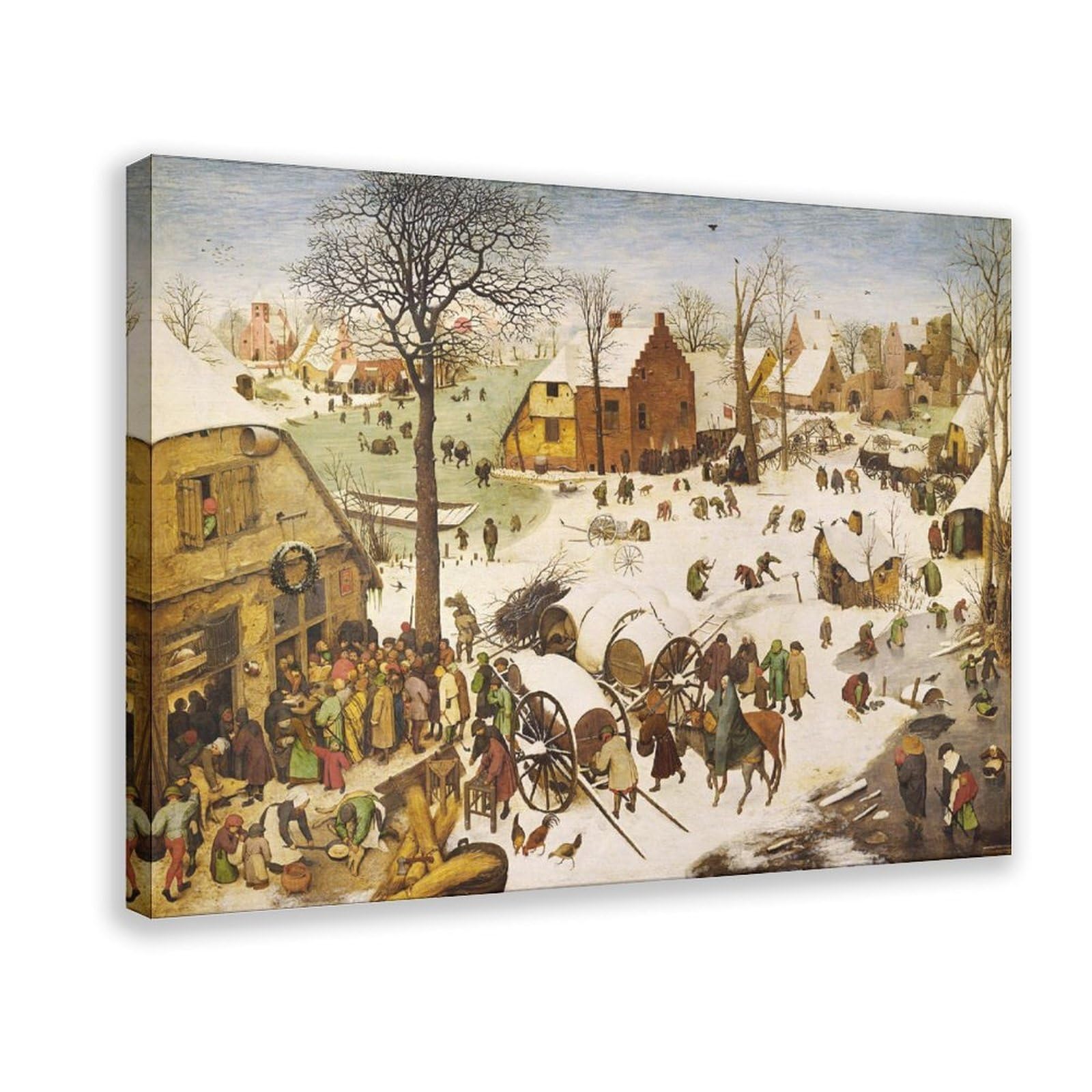 Dfjyjfgjj Pieter Bruegel The Elder,The Census At Bethlehem Canvas Poster Bedroom Sports Landscape Office Room Decor Gift 24" L X 36" W