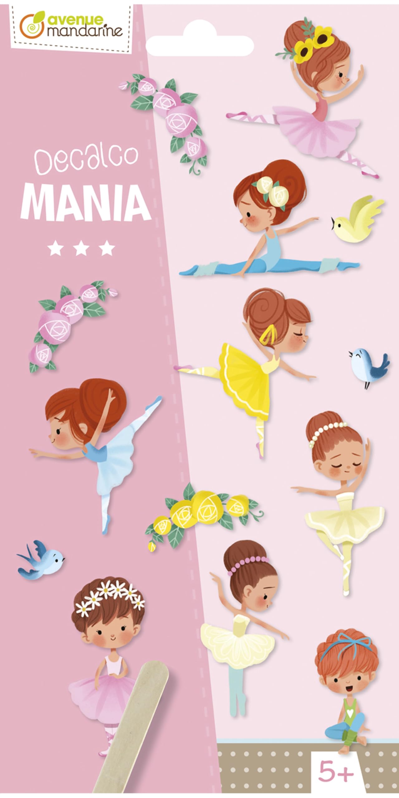 Avenue Mandarine - Ref CC046C - Decalco Mania Decal Transfers - Dancing Girls - 2 Sheets Featuring up to 20 Transfers, Instructiomns Included, Suitable for Ages 5+