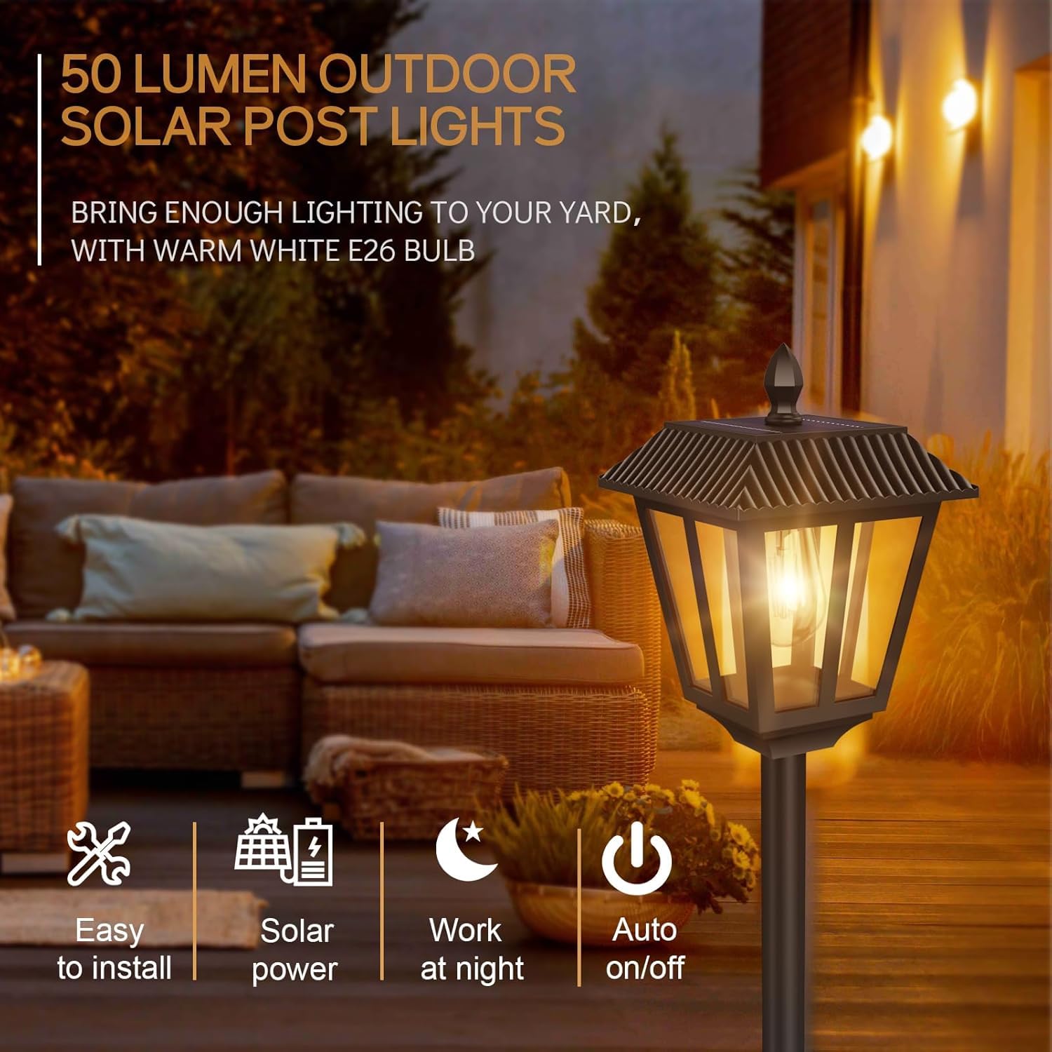 Zewnętrzne lampy solarne LED, latarnia cmentarska z palikiem, wodoodporne lampy solarne do ogrodu, ścieżki podłogowe, 170 cm, ciepłe białe światło (2 sztuki)