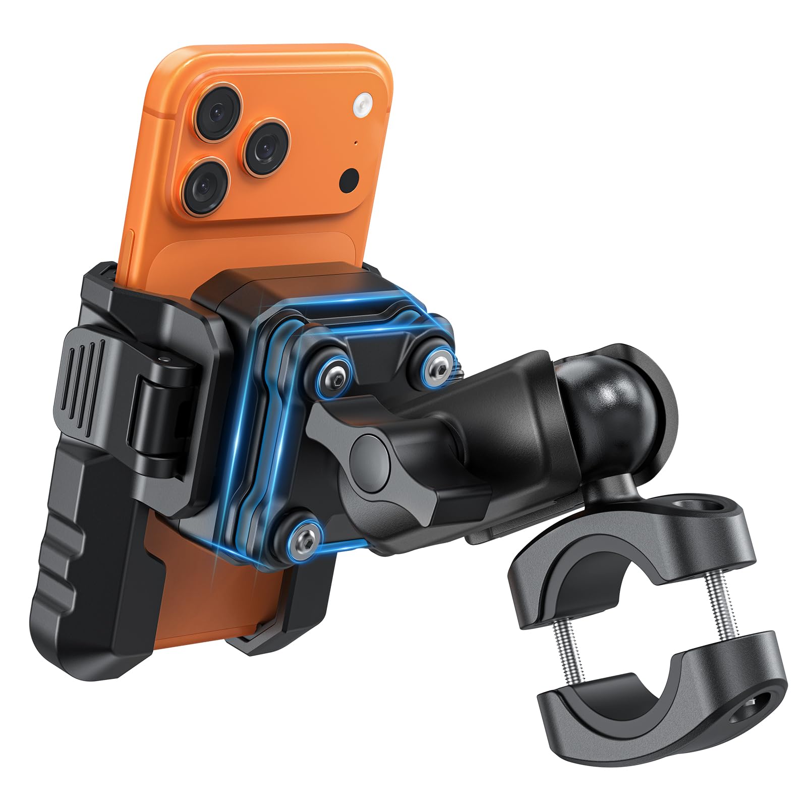 OMOTON Motorcycle Phone Mount Anti-Theft, Camera-Friendly Bike Phone Holder