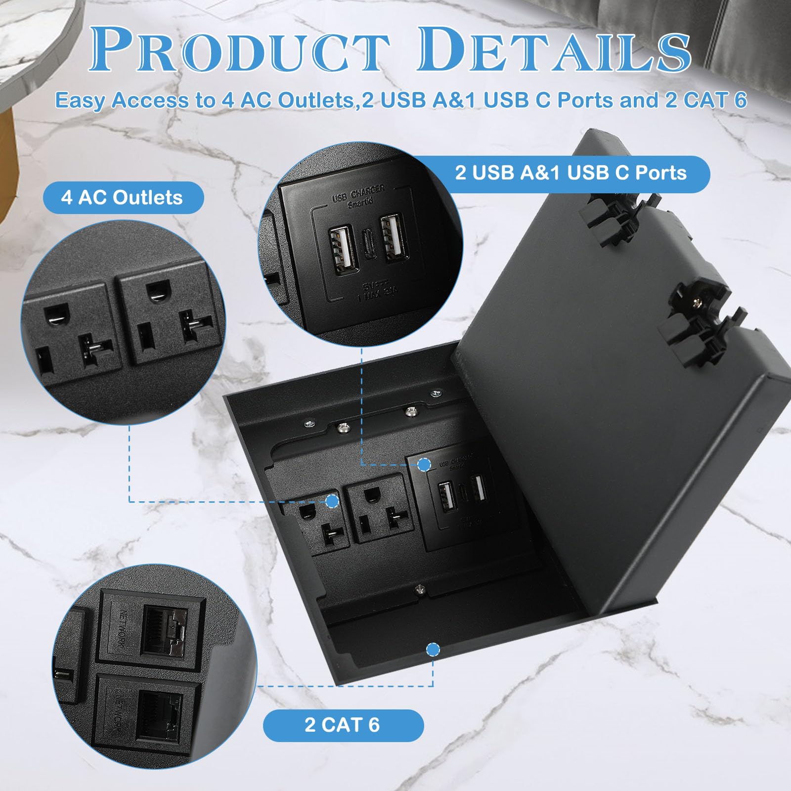 Recessed Concealed Socket Snapklik.com : Recessed Flat Hidden Socket Kit Electrical Floor Box ...