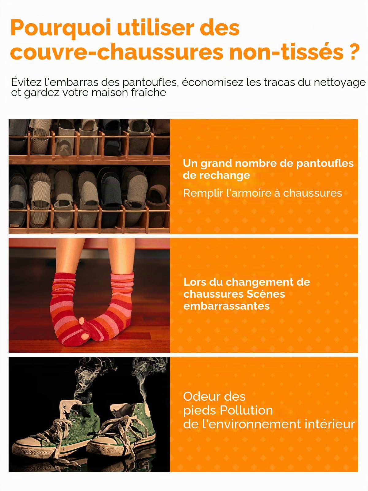 TOOSOFt Lot de 100 Surchaussures Jetables Noir en Tissu Non tissé Sur Chaussure Jetable Réutilisable - Couvre Chaussure Impermeable Antidérapants - Protege Chaussures Lavable pour le chantier