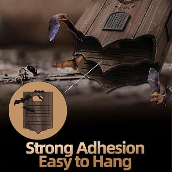 Bat House for Outdoors - Large Double Chamber Bat Box with Unique Design to Attract Bats, Sturdy Wooden Bats Shelter for Outside for Tree, Weather-Resistant, Easy to Hang, Black Brown