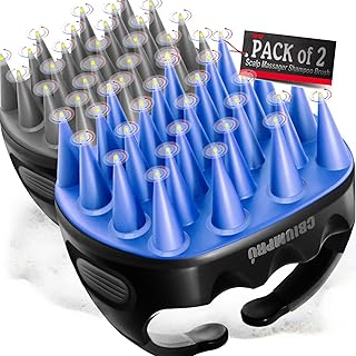 Scalp Massager Shampoo Brush, 2 Pack Scalp Brush for Hair Growth, Soft Silicone Scalp Exfoliator for Dandruff Removal, Scalp Care Scrubber for All Hair Types of Girls, Teens, Kids, Men, Pet Dogs