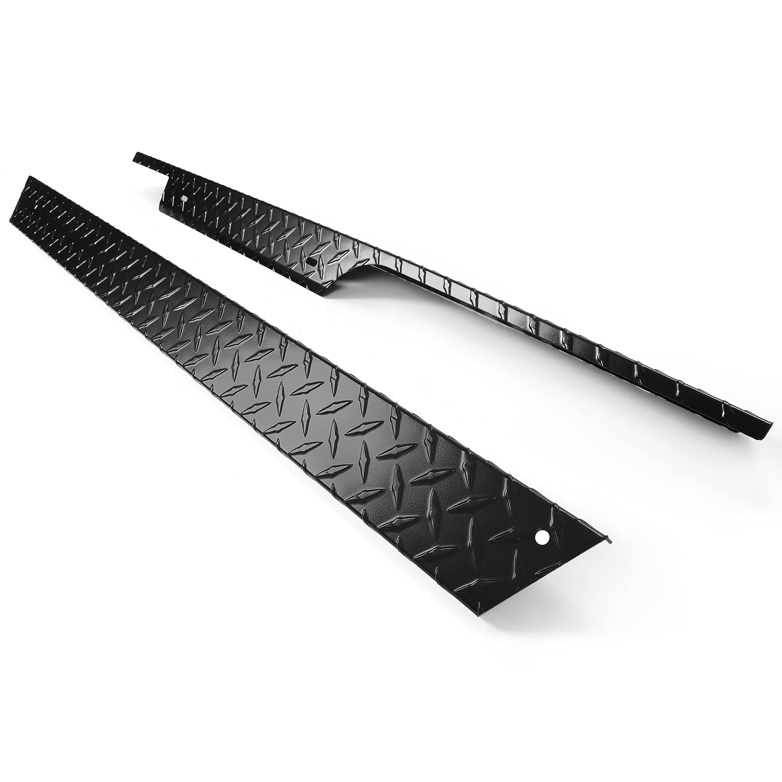 Photo 1 of HECASA Rocker Panel Set Compatible with 1996-2013 EZGO TXT Golf Cart Full Powder coated Diamond Plate Left + Right Black Aluminium Black; Powder coated