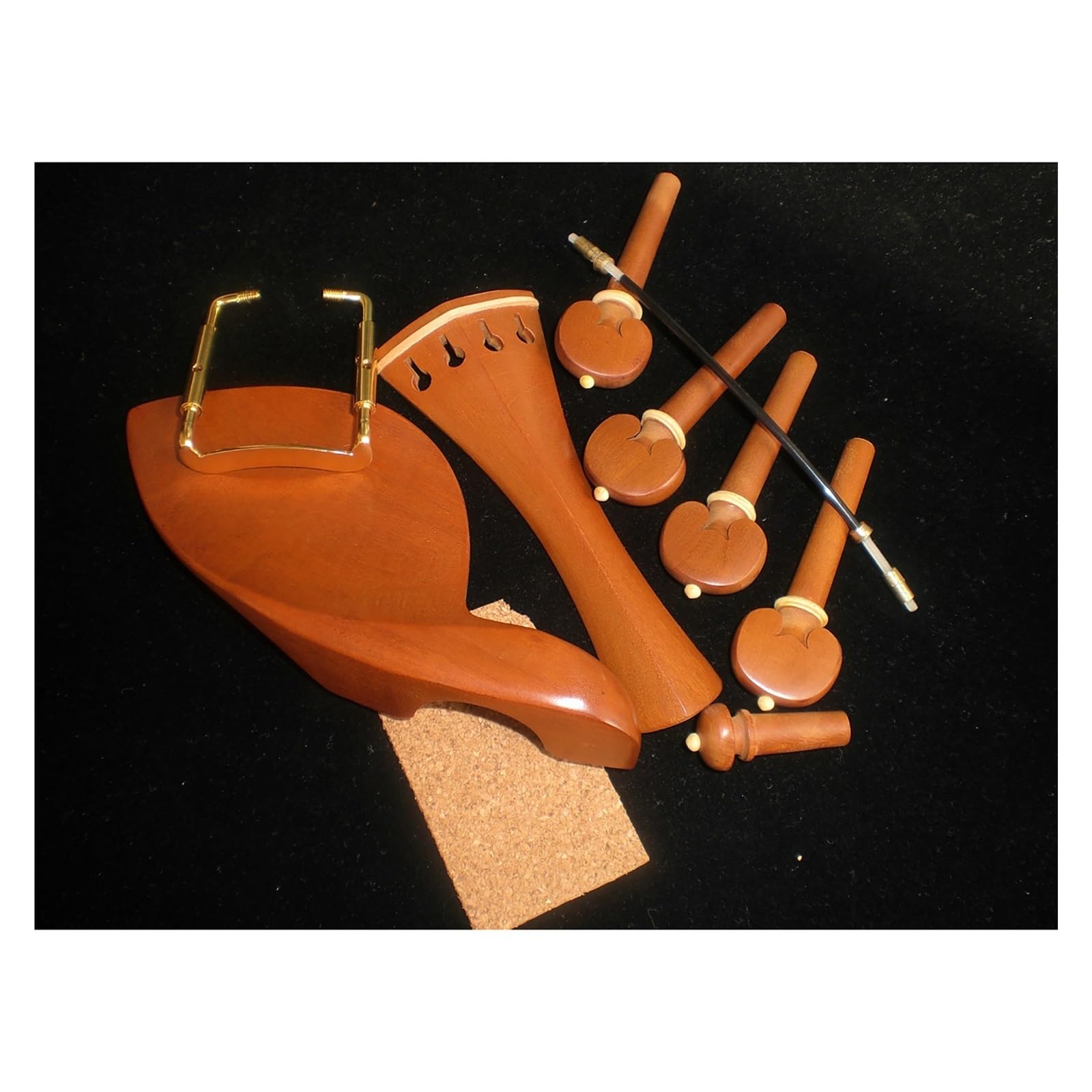 accessori per violino Set completo di accessori per violino Accordatori in legno di giuggiola Mentoniera Mandrino Cordiera Bottoni di coda Set completo intarsiato con corda di coda senza vite di bosso