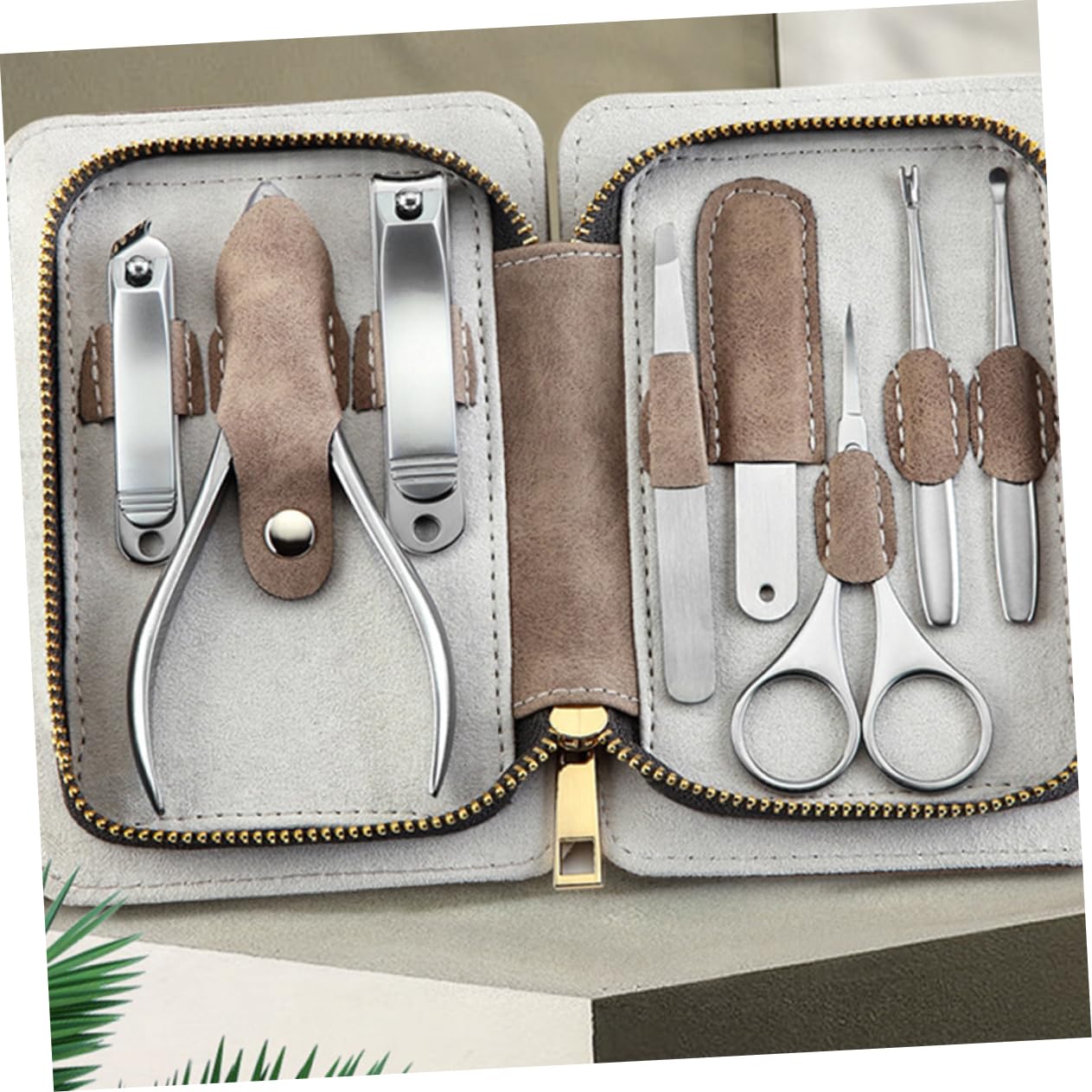 Tronchesino Set 8 Pezzi Professionale Unghie Piedi in Acciaio Inossidabile Custodia in Pelle Pu Pratico e Confortevole per Uso Professionale e Domestico