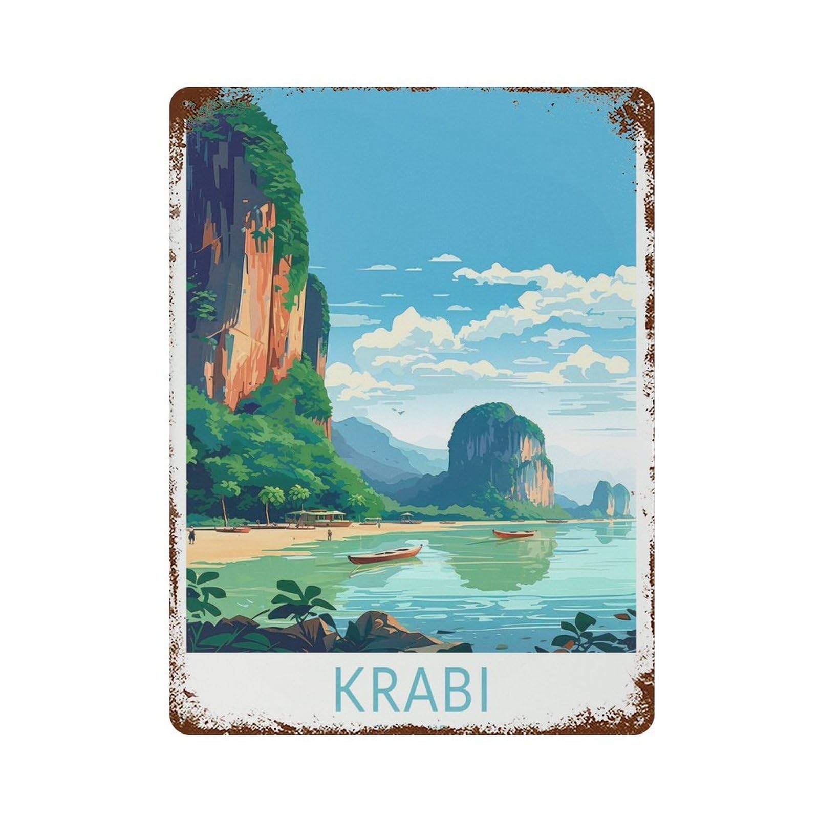 xiaoxiaoshen Krabi Thailand Travel Island Honeymoon (2) Wall Decor Art Metal Tin Poster Modern Home Decor Art Home Bar Shop Decorations Vintage Sign 40x30cm