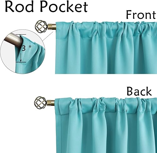 Miniatura 2 de BGment Cortinas opacas con bolsillo para barra y pestaña trasera para dormitorio, cortinas de oscurecimiento de habitación con aislamiento térmico