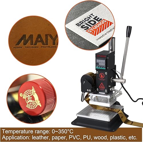 Miniatura 8 de ICZW Máquina de estampado en caliente Máquina de estampado en relieve 110V de la máquina de bronceado (placa de calefacción 3.1x3.9 in)