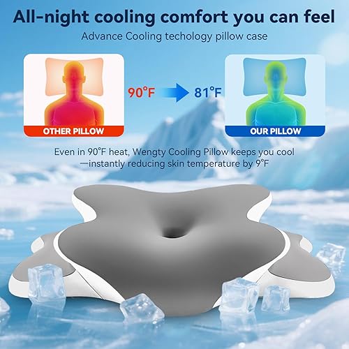 Miniatura 4 de Dreamers - Almohada ortopédica de espuma viscoelástica para aliviar el dolor de cuello, dormir de lado, almohada cervical refrescante para aliviar