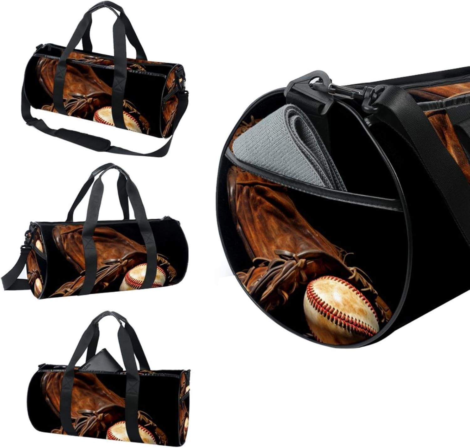 Gym Bags for Men,Travel Duffel Bags for Women,Vintage Baseball Gloveball Sport,Workout Bag