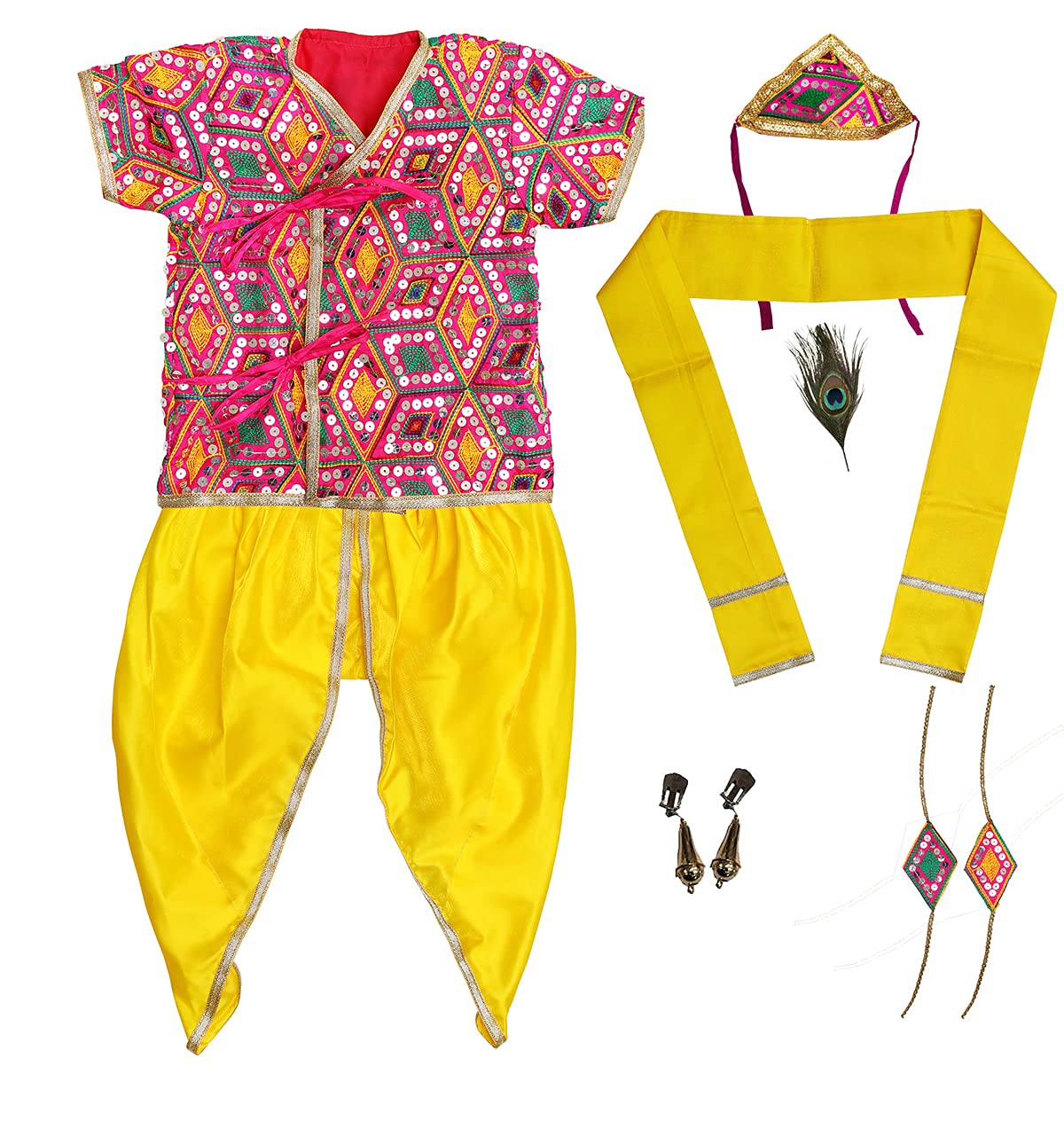 YUPPIN krishna dress for kids with accessories full set (B097H4RLW4) Amazon Price History, Amazon Price Tracker