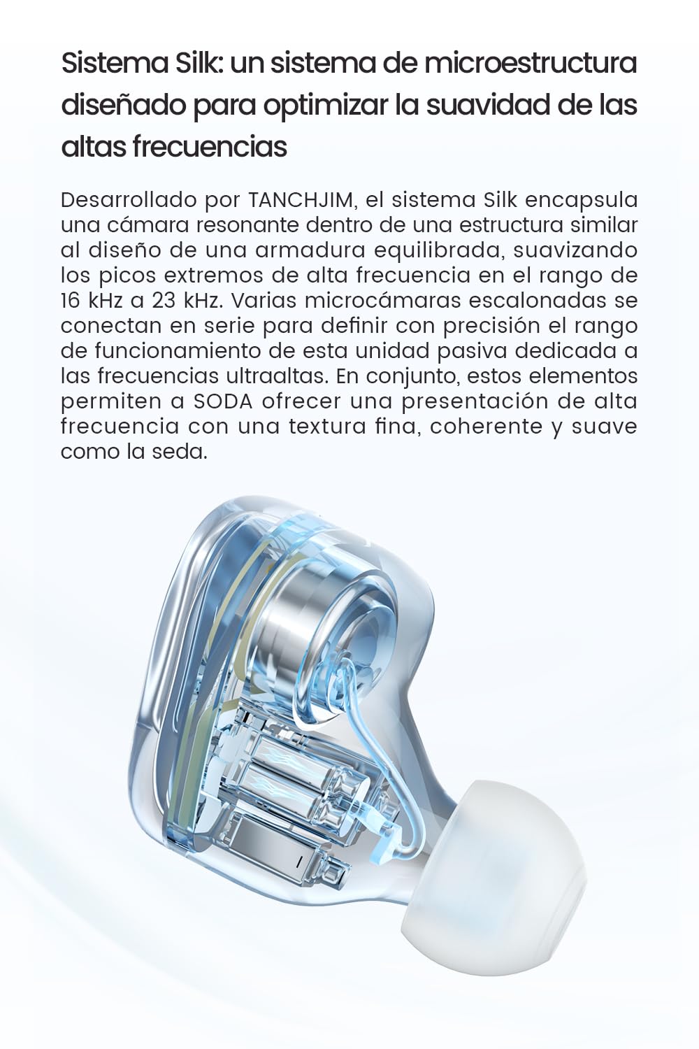 TANCHJIM SODA 1DD+4BA Monitor intraural híbrido, DMT5 3 vías división de frecuencia HiFi auriculares con nuevo sistema de seda y controlador de armadura pura, desmontable ligero IEM adecuado para uso