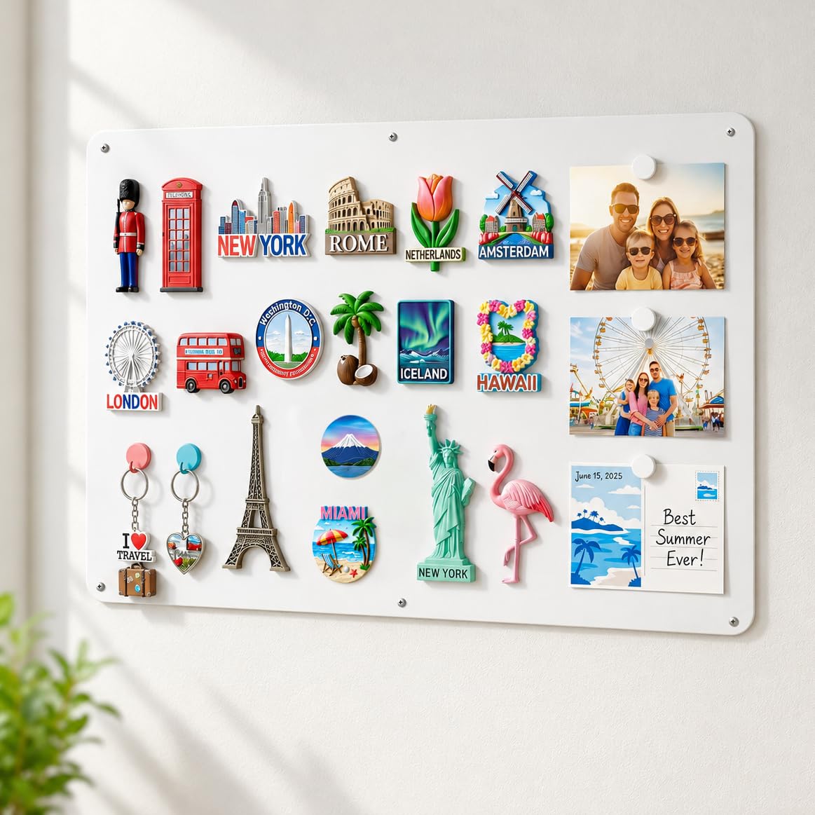 LYZZXI Magnetic Display Board for Wall: Large Memory Gallery for Travellers