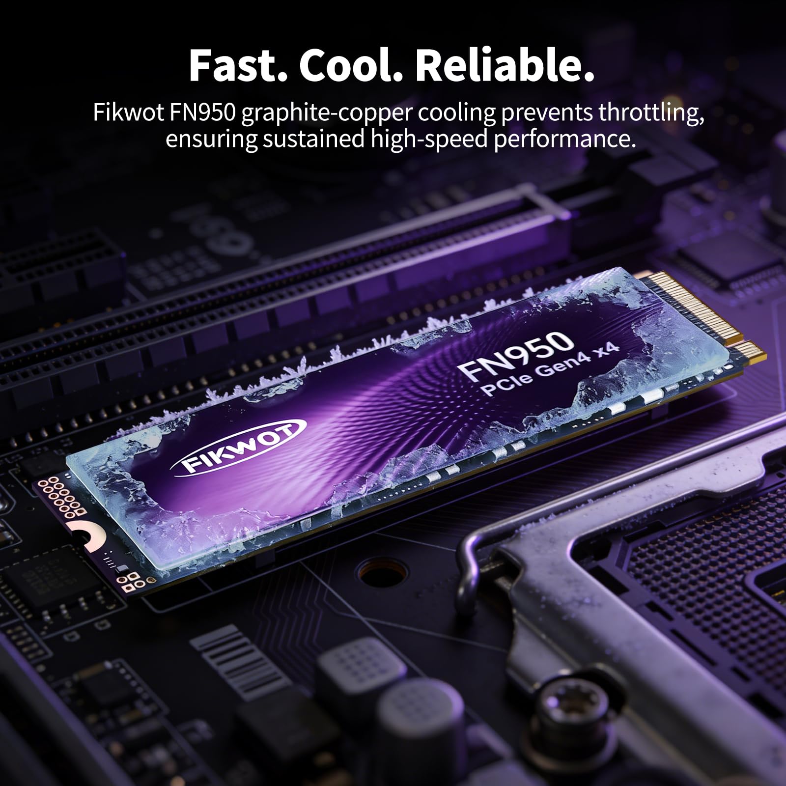Fikwot FN950 500GB NVMe SSD PCIe Gen4x4 M.2 2280, lettura fino a 5000 MB/s, configurazione cache SLC, unità a stato solido interna per desktop portatile PS5